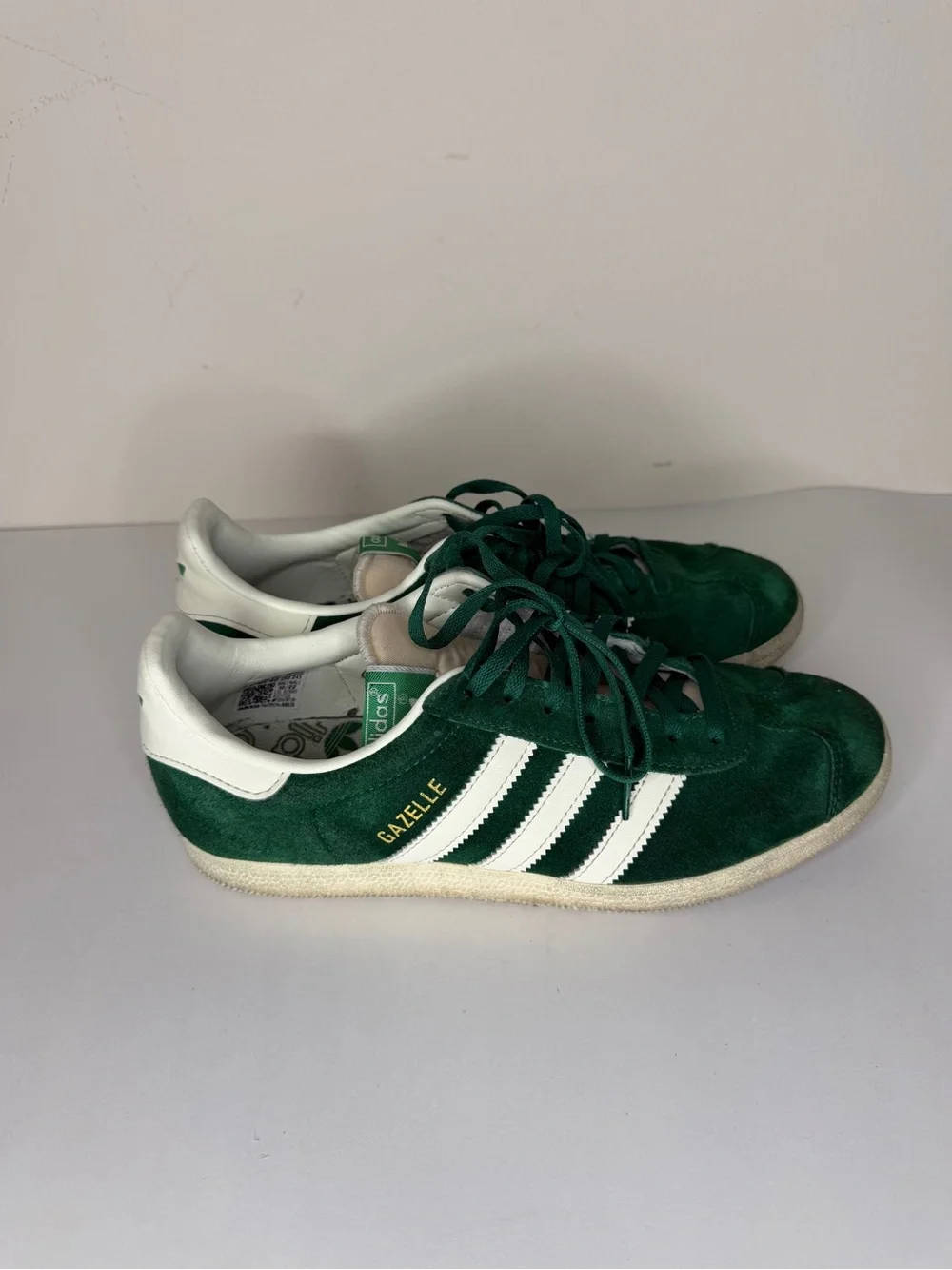 Adidas Originals GAZELLE Shoes Sneaker Men's size 7 Dark  Green Off White GY7338